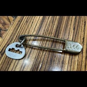 Antique Horse Blanket Pin  Number 57 Old Metal Equestrian Accessory